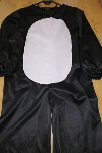 Kids Costumes to Hire - Black onesie with white tummy